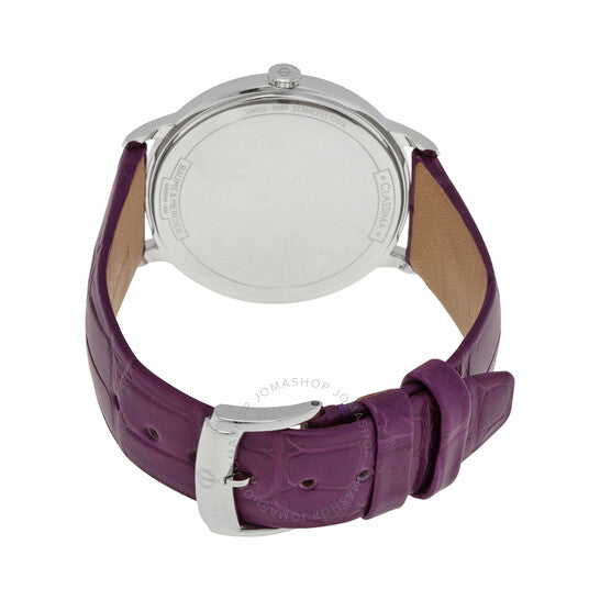 Baume Et Mercier, Classima White Dial Purple Leather Ladies Watch 10224