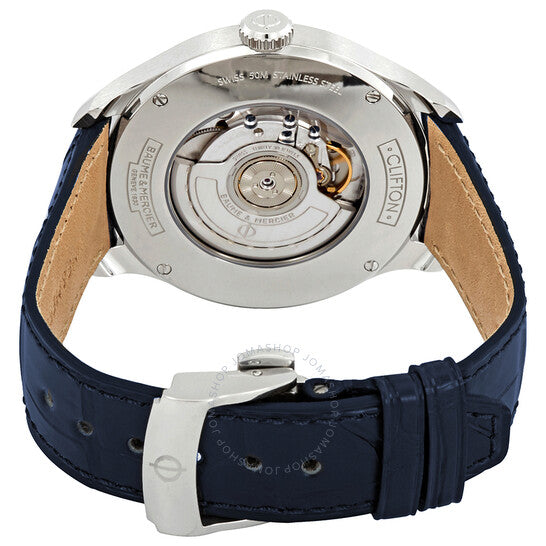 ساعة بوم إي ميرسييه كليفتون ريتروجريد الأوتوماتيكية للرجال بمينا أبيض