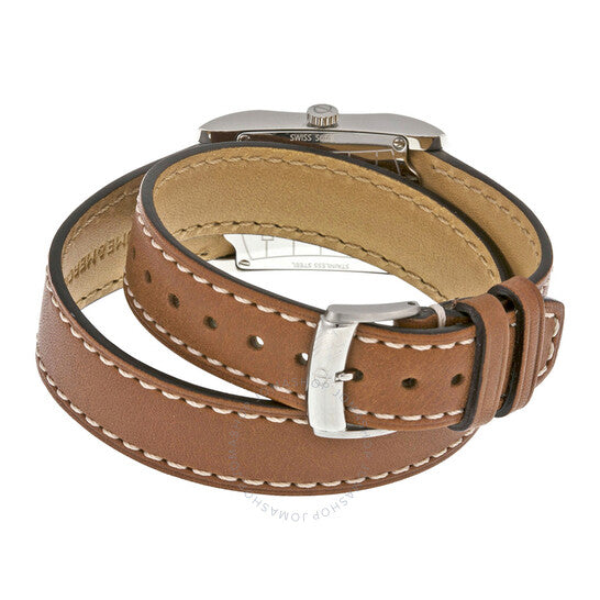 ساعة بوم إي ميرسييه هامبتون النسائية بمينا فضي وحزام جلدي