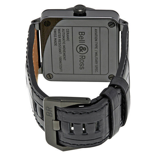 ساعة بيل آند روس أوتوماتيكية للرجال بمينا أسود BR0392-CE-BLP-SCR