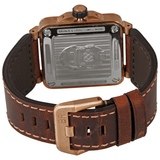 ساعة بيل آند روس دايفر أوتوماتيكية للرجال بمينا أحمر