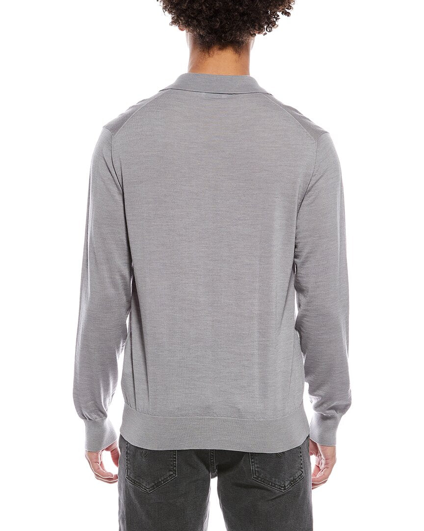 fine knit wool polo shirt