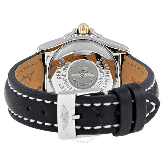 Breitling, Cockpit Lady Diamond Black Dial Black Leather Watch