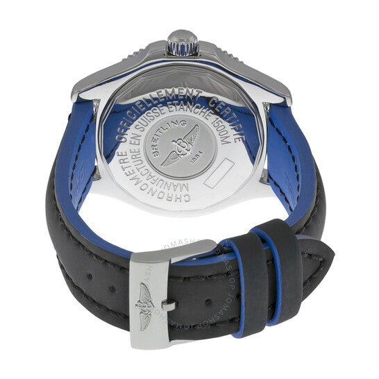 ساعة بريتلينج سوبر أوشن أوتوماتيكية للرجال بمينا أسود وجلد