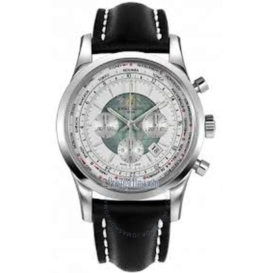 Breitling, Transocean Chronograph Unitime Silver Dial Men's Watch AB0510U0-A732BKLT