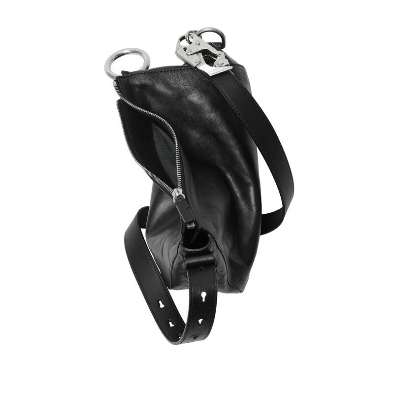 Black Leather Knight Small Shoulder Bag