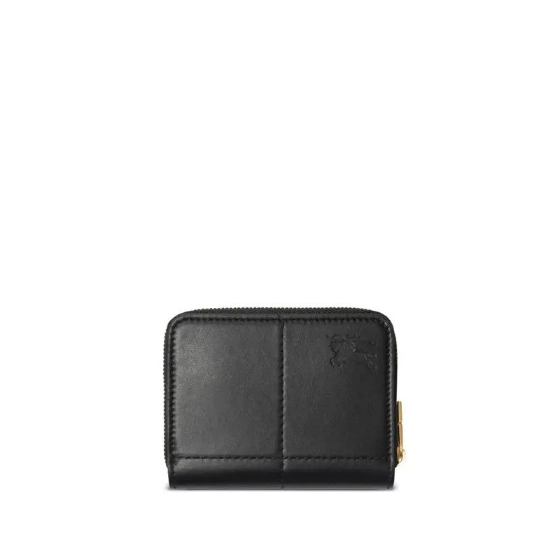 Black Snip Logo-Stamp Leather Wallet