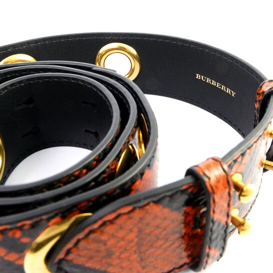 Burnt Amber Croco-embossed Leather Bag Strap