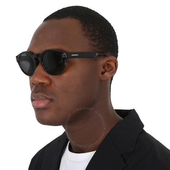 نظارات شمسية بربري للرجال، رمادية داكنة، دائرية