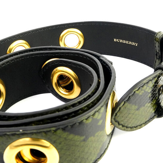 Ladies Antique Green Croco-embossed Leather Bag Strap