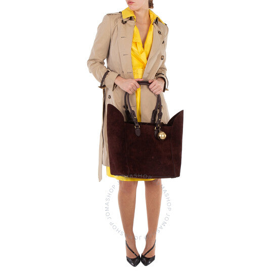 Burberry, Medium Calf Suede Shield Tote Bag
