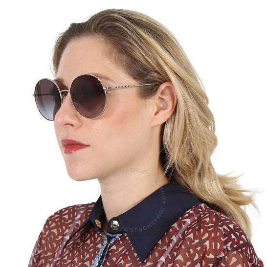 Burberry, Pippa Gradient Grey Round Ladies Sunglasses