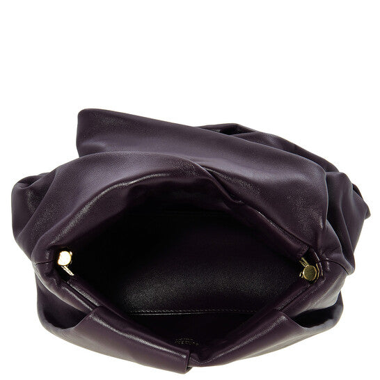 Rose Leather Clutch In Prune