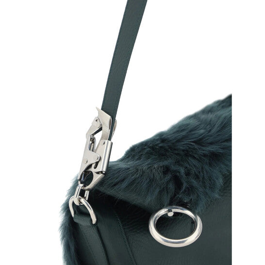 Small Knight Shearling Zipped Shoulder Bag