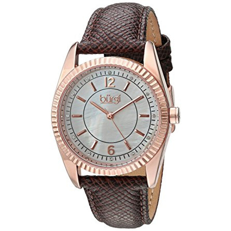 Mother Of Pearl Dial Ladies Leather Watch