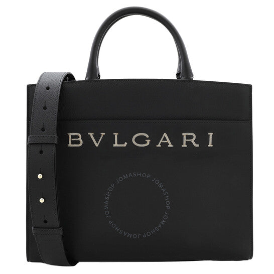 Bvlgari, Black Leather Logo Tote