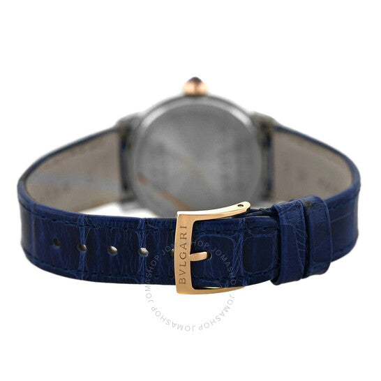 ساعة بولغاري أوتوماتيكية للسيدات بمينا أزرق