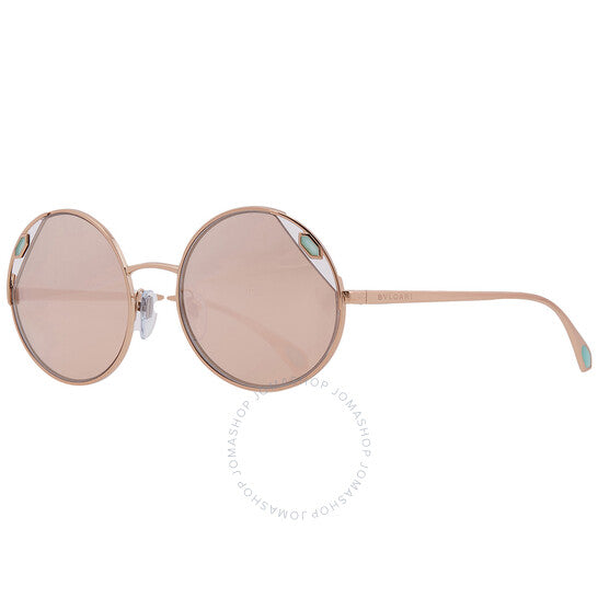 Bvlgari, Clear Mirror Rose Gold Round Ladies Sunglasses