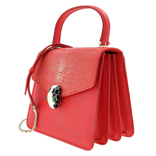 Bvlgari, Galuchat Serpenti Forever Crossbody in Red
