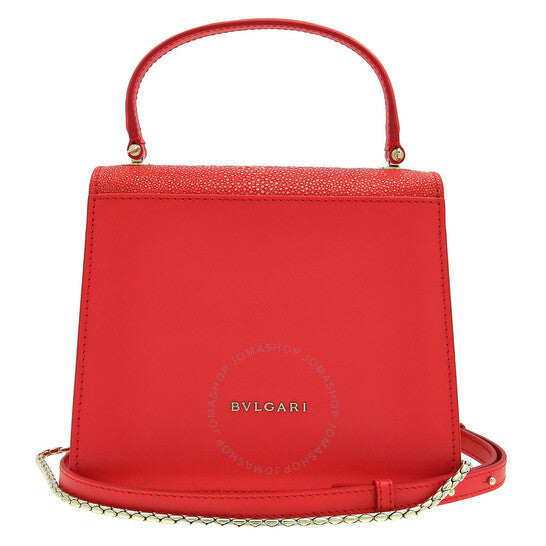 Bvlgari, Galuchat Serpenti Forever Crossbody in Red