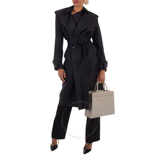 Bvlgari, Leather Logo Embossed Tote Bag