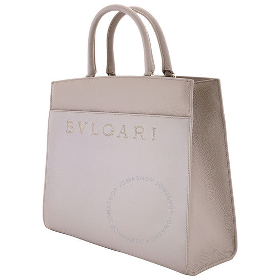 Bvlgari, Leather Logo Embossed Tote Bag