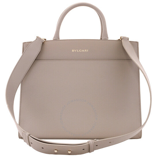 Bvlgari, Leather Logo Embossed Tote Bag