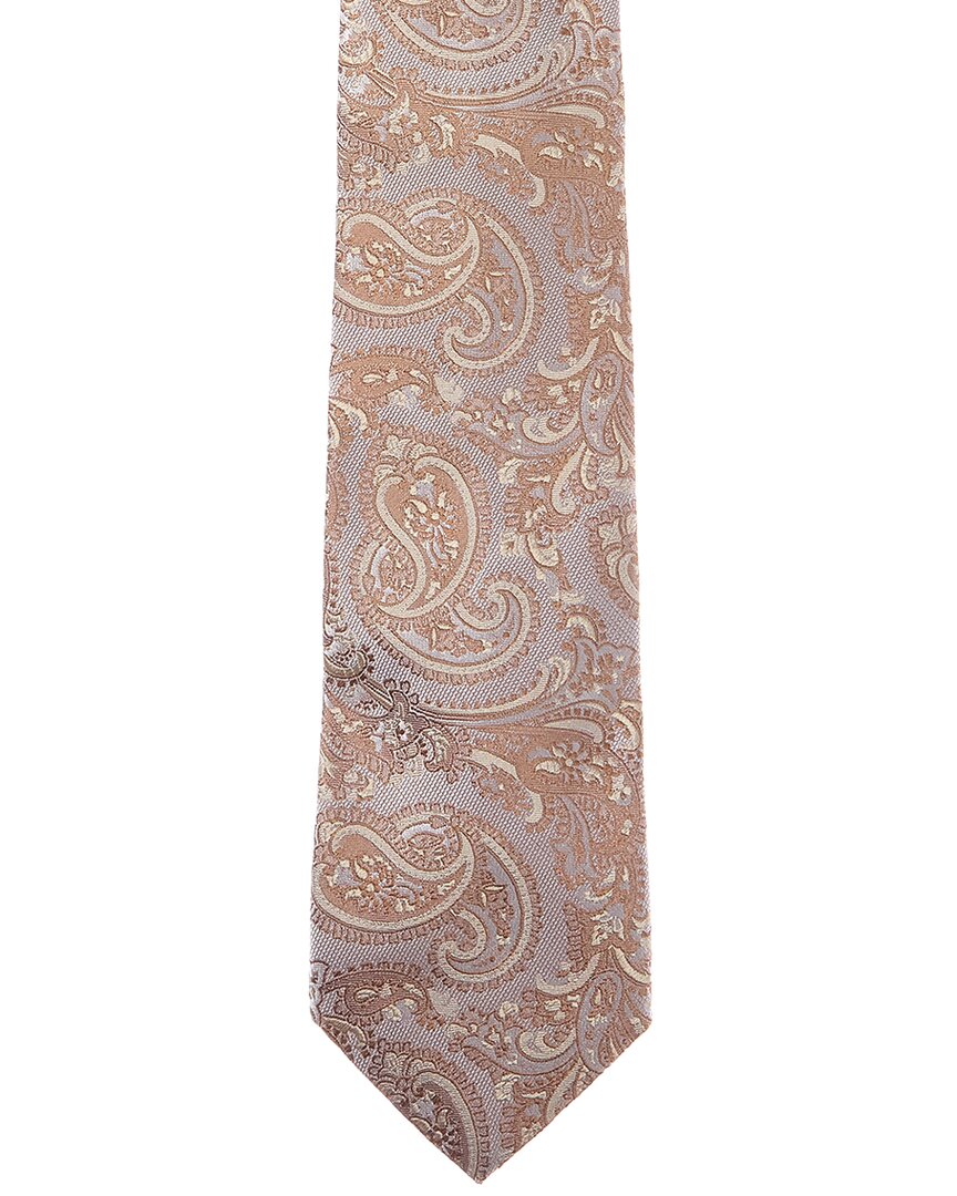 gold paisley silk tie