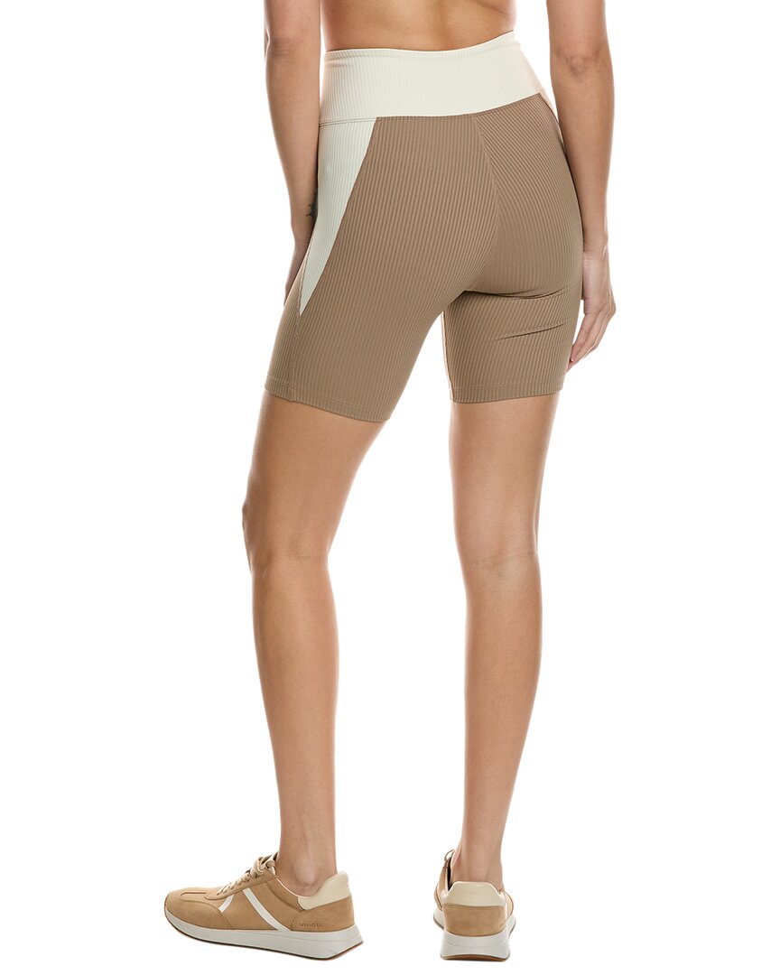 ribbed studio biker short