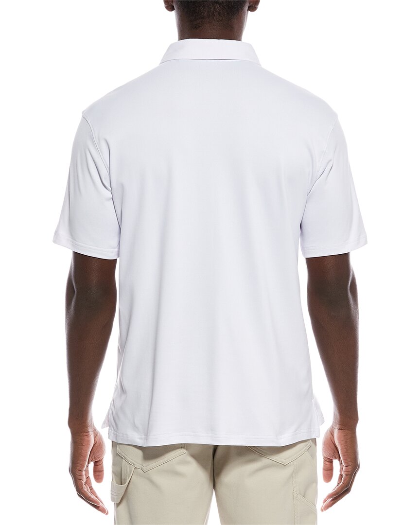 white peak polo knit shirt