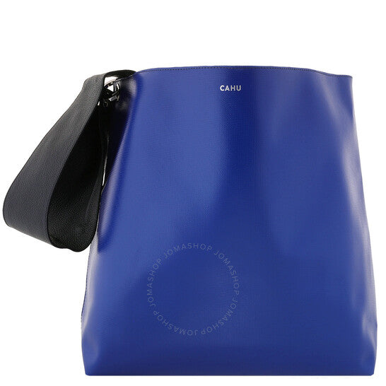 Cahu, Blue Leather Tote Bag