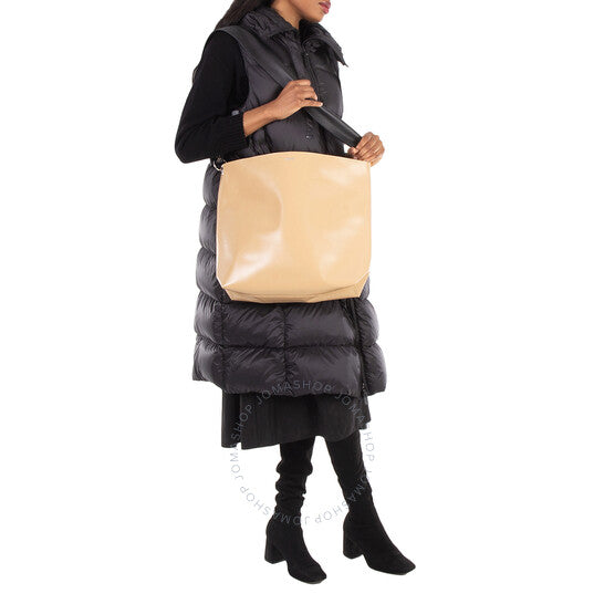 Cahu, Cream Leather Tote Bag