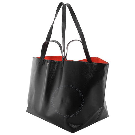 Cahu, Pratique Medium Black-Orange Pvc Canvas Tote
