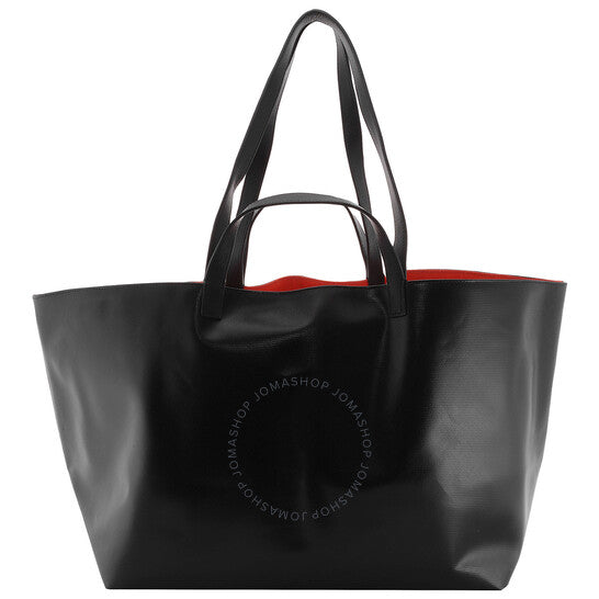 Cahu, Pratique Medium Black-Orange Pvc Canvas Tote