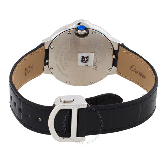 ساعة كارتييه بالون بلو أوتوماتيكية للسيدات بمينا فضي