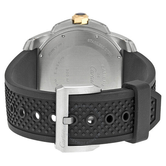 Cartier, Calibre de Black Dial Black Rubber Men's Watch
