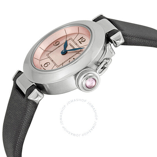 Cartier, Miss Pasha Pink Dial Grey Satin Ladies Watch