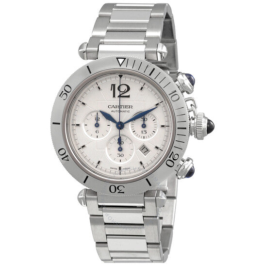 Cartier, Pasha De Chronograph Automatic Silver Dial Men's Watch