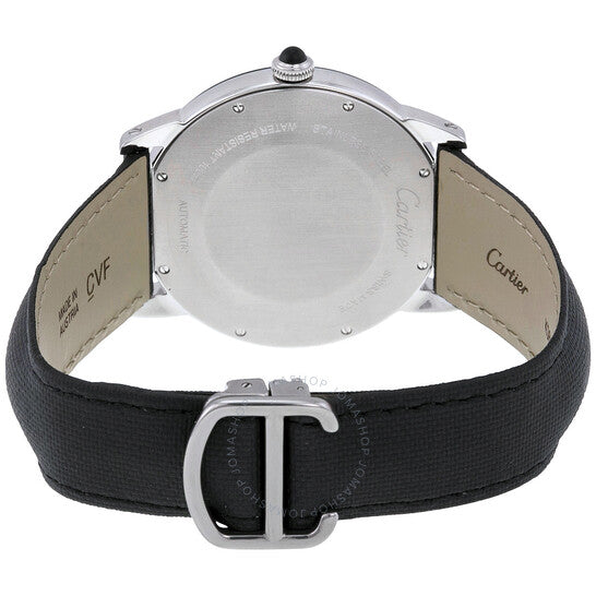 ساعة كارتييه روند كرواسير أوتوماتيكية بمينا رمادي للرجال