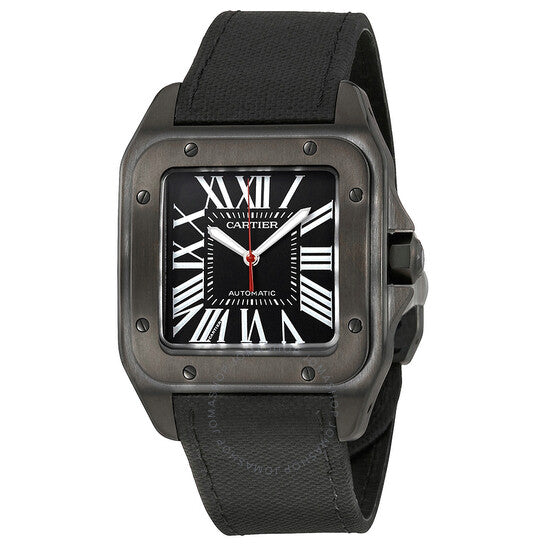 Cartier, Santos Automatic Black Dial Men's Watch