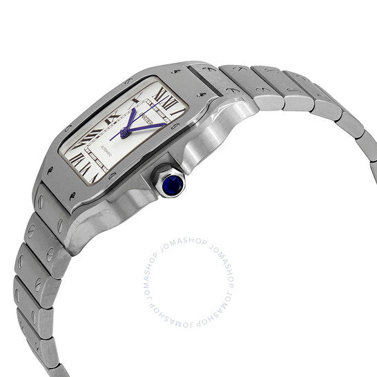 Cartier, Santos Medium Model Silvered Opaline Dial Men's Watch