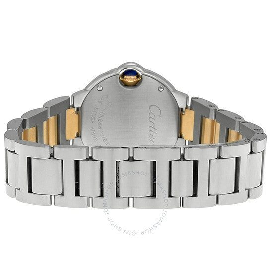 ساعة كارتييه للسيدات بمينا باللون الأزرق الفضي