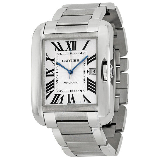 Cartier, Tank Anglaise Silver Dial Stainless Steel Men's Watch