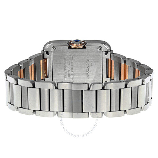 ساعة كارتييه تانك أنجليز صغيرة للنساء بمينا فضي