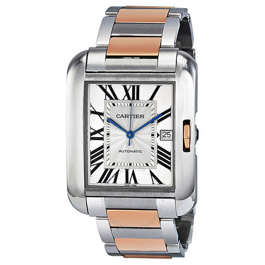 Cartier, Tank Anglaise XL Automatic Silver Dial Men's Watch