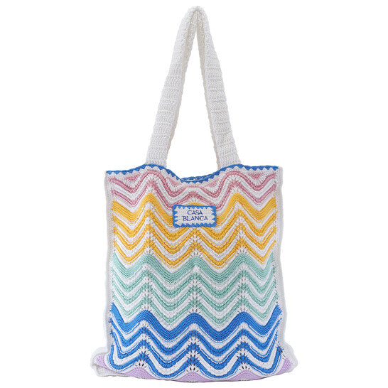 Casablanca, Ladies Gradient Wave Crochet Tote Bag