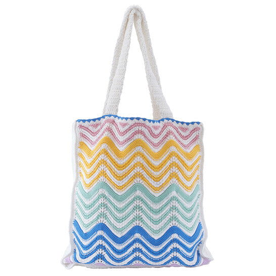 Casablanca, Ladies Gradient Wave Crochet Tote Bag