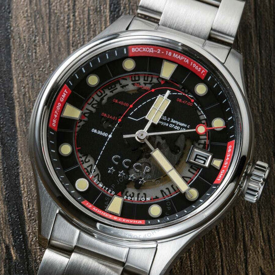 Cccp, Leonov Automatic Black Dial Men's Watch