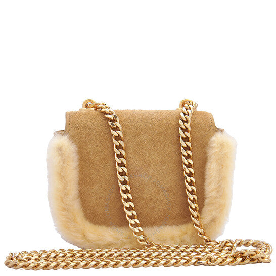 Celine, Suede Calfskin and Shearling Chain Claude Bag