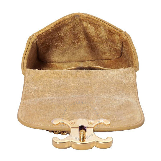 Celine, Suede Calfskin and Shearling Chain Claude Bag